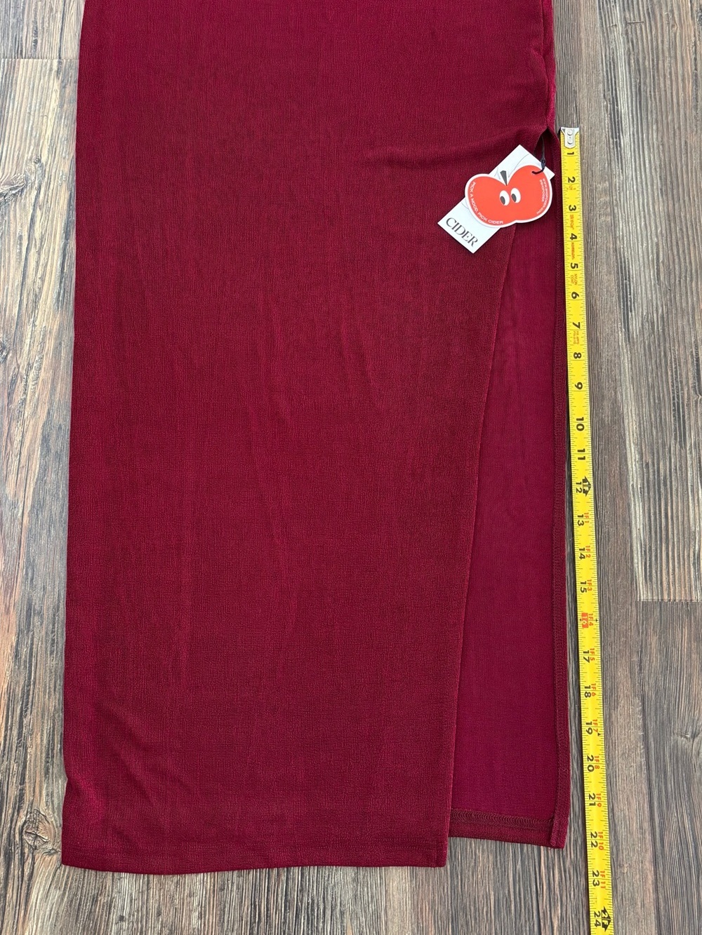 NWT Cider Sleeveless Maxi Dress Small Wine Red High Neck Ruching Leg Slit Formal - Picture 7 of 12